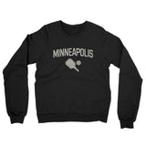 Minneapolis Pickleball Midweight French Terry Crewneck Sweatshirt-Black-Allegiant Goods Co. Vintage Sports Apparel