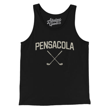Pensacola Golf Men/Unisex Tank Top-Black-Allegiant Goods Co. Vintage Sports Apparel