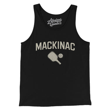Mackinac Pickleball Men/Unisex Tank Top-Black-Allegiant Goods Co. Vintage Sports Apparel