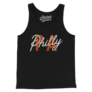 Philly Pa Overprinted Men/Unisex Tank Top-Black-Allegiant Goods Co. Vintage Sports Apparel