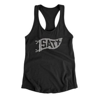Satx Pennant Women's Racerback Tank-Black-Allegiant Goods Co. Vintage Sports Apparel