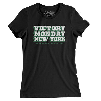 Victory Monday New York Women's T-Shirt-Black-Allegiant Goods Co. Vintage Sports Apparel