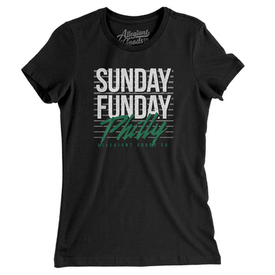 Sunday Funday Philly Women's T-Shirt-Black-Allegiant Goods Co. Vintage Sports Apparel