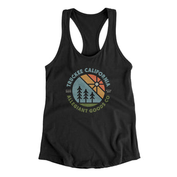 Truckee California Retro Badge Women's Racerback Tank-Black-Allegiant Goods Co. Vintage Sports Apparel