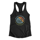 Truckee California Retro Badge Women's Racerback Tank-Black-Allegiant Goods Co. Vintage Sports Apparel