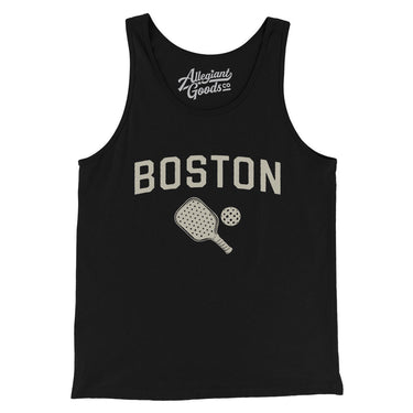 Boston Pickleball Men/Unisex Tank Top-Black-Allegiant Goods Co. Vintage Sports Apparel