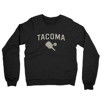 Tacoma Pickleball Midweight French Terry Crewneck Sweatshirt-Black-Allegiant Goods Co. Vintage Sports Apparel