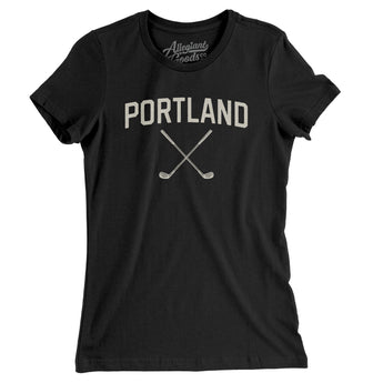 Portland Golf Women's T-Shirt-Black-Allegiant Goods Co. Vintage Sports Apparel