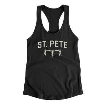 St. Pete Cycling Women's Racerback Tank-Black-Allegiant Goods Co. Vintage Sports Apparel