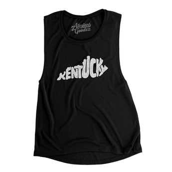 Kentucky State Shape Text Women's Flowey Scoopneck Muscle Tank-Allegiant Goods Co. Vintage Sports Apparel