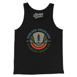 Boulder Colorado Retro Badge Men/Unisex Tank Top-Black-Allegiant Goods Co. Vintage Sports Apparel