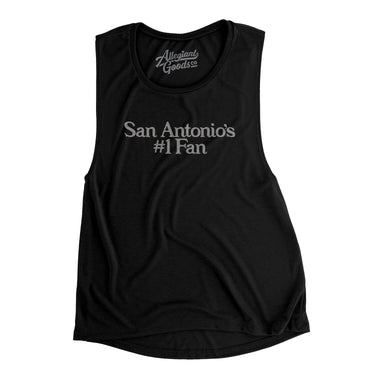 San Antonio's Number 1 Fan Women's Flowey Scoopneck Muscle Tank-Allegiant Goods Co. Vintage Sports Apparel