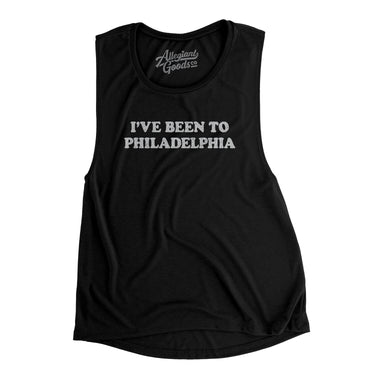 I've Been To Philadelphia Women's Flowey Scoopneck Muscle Tank-Black-Allegiant Goods Co. Vintage Sports Apparel