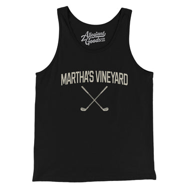 Martha's Vineyard Golf Men/Unisex Tank Top-Black-Allegiant Goods Co. Vintage Sports Apparel