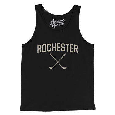 Rochester Golf Men/Unisex Tank Top-Black-Allegiant Goods Co. Vintage Sports Apparel