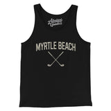 Myrtle Beach Golf Men/Unisex Tank Top-Black-Allegiant Goods Co. Vintage Sports Apparel