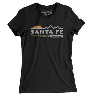 Santa Fe Mountain Sunset Women's T-Shirt-Black-Allegiant Goods Co. Vintage Sports Apparel