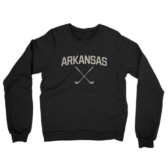Arkansas Golf Midweight French Terry Crewneck Sweatshirt-Black-Allegiant Goods Co. Vintage Sports Apparel