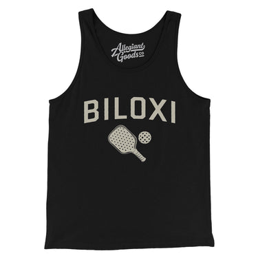 Biloxi Pickleball Men/Unisex Tank Top-Black-Allegiant Goods Co. Vintage Sports Apparel