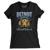 Detroit Football Throwback Mascot Women's T-Shirt-Allegiant Goods Co. Vintage Sports Apparel