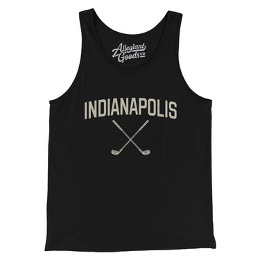 Indianapolis Golf Men/Unisex Tank Top-Black-Allegiant Goods Co. Vintage Sports Apparel