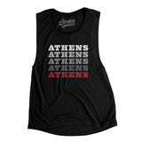 Athens Repeat Women's Flowey Scoopneck Muscle Tank-Black-Allegiant Goods Co. Vintage Sports Apparel