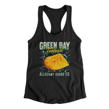 Green Bay Football Throwback Mascot Women's Racerback Tank-Allegiant Goods Co. Vintage Sports Apparel