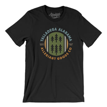 Talladega Alabama Retro Badge Men/Unisex T-Shirt-Black-Allegiant Goods Co. Vintage Sports Apparel