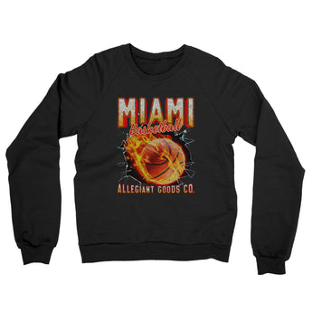 Miami Basketball Throwback Mascot Midweight French Terry Crewneck Sweatshirt-Allegiant Goods Co. Vintage Sports Apparel