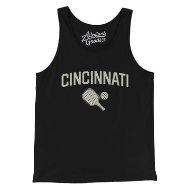 Cincinnati Pickleball Men/Unisex Tank Top-Black-Allegiant Goods Co. Vintage Sports Apparel