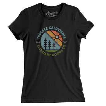 Truckee California Retro Badge Women's T-Shirt-Black-Allegiant Goods Co. Vintage Sports Apparel