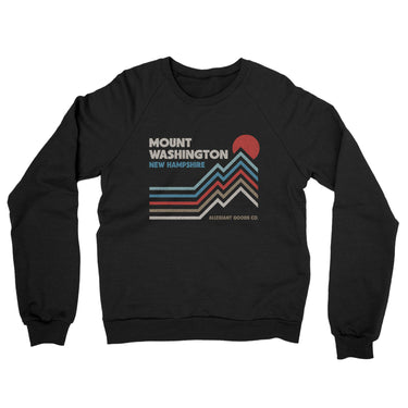 Mount Washington New Hampshire Midweight French Terry Crewneck Sweatshirt-Black-Allegiant Goods Co. Vintage Sports Apparel