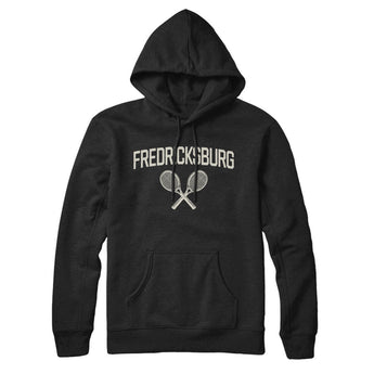 Fredericksburg Tennis Hoodie-Black-Allegiant Goods Co. Vintage Sports Apparel