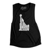 Idaho State Shape Text Women's Flowey Scoopneck Muscle Tank-Black-Allegiant Goods Co. Vintage Sports Apparel