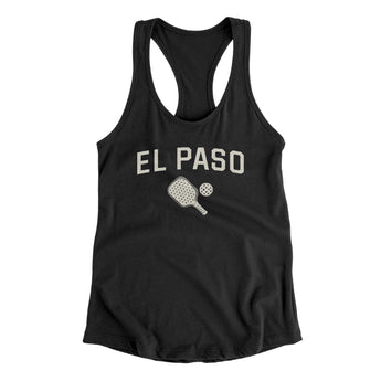 El Paso Pickleball Women's Racerback Tank-Black-Allegiant Goods Co. Vintage Sports Apparel