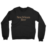 New Orleans Beer Midweight French Terry Crewneck Sweatshirt-Black-Allegiant Goods Co. Vintage Sports Apparel