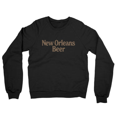 New Orleans Beer Midweight French Terry Crewneck Sweatshirt-Black-Allegiant Goods Co. Vintage Sports Apparel