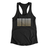 New Orleans Repeat Women's Racerback Tank-Black-Allegiant Goods Co. Vintage Sports Apparel