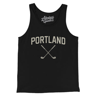 Portland Golf Men/Unisex Tank Top-Black-Allegiant Goods Co. Vintage Sports Apparel