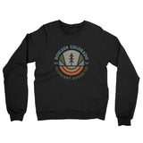 Boulder Colorado Retro Badge Midweight French Terry Crewneck Sweatshirt-Black-Allegiant Goods Co. Vintage Sports Apparel