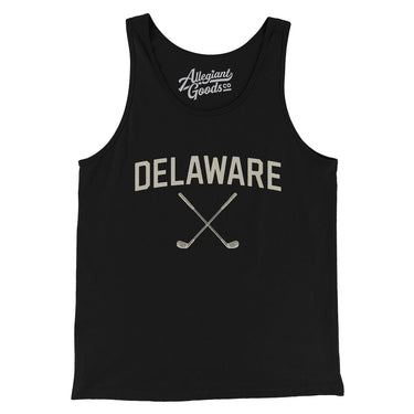 Delaware Golf Men/Unisex Tank Top-Black-Allegiant Goods Co. Vintage Sports Apparel