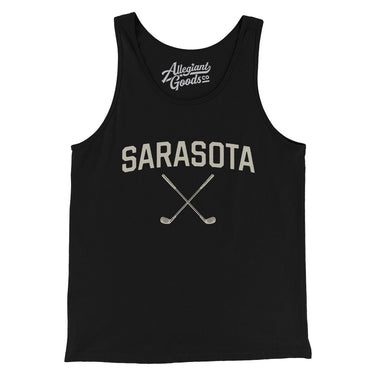Sarasota Golf Men/Unisex Tank Top-Black-Allegiant Goods Co. Vintage Sports Apparel