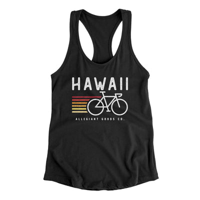 Hawaii Cycling Women's Racerback Tank-Black-Allegiant Goods Co. Vintage Sports Apparel