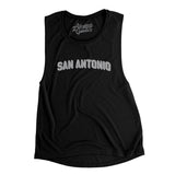 San Antonio Varsity Women's Flowey Scoopneck Muscle Tank-Black-Allegiant Goods Co. Vintage Sports Apparel