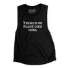 There's No Place Like Iowa Women's Flowey Scoopneck Muscle Tank-Black-Allegiant Goods Co. Vintage Sports Apparel