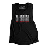 Albuquerque Repeat Women's Flowey Scoopneck Muscle Tank-Black-Allegiant Goods Co. Vintage Sports Apparel