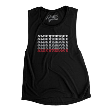 Albuquerque Repeat Women's Flowey Scoopneck Muscle Tank-Black-Allegiant Goods Co. Vintage Sports Apparel