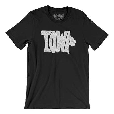 Iowa State Shape Text Men/Unisex T-Shirt-Black-Allegiant Goods Co. Vintage Sports Apparel
