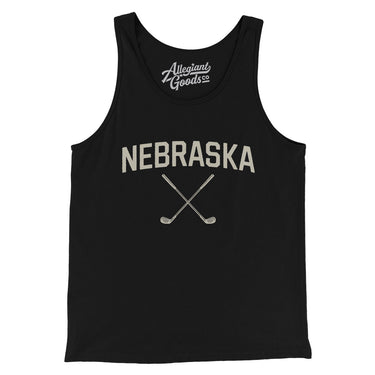 Nebraska Golf Men/Unisex Tank Top-Black-Allegiant Goods Co. Vintage Sports Apparel