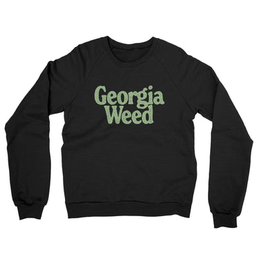 Georgia Weed Midweight French Terry Crewneck Sweatshirt-Black-Allegiant Goods Co. Vintage Sports Apparel